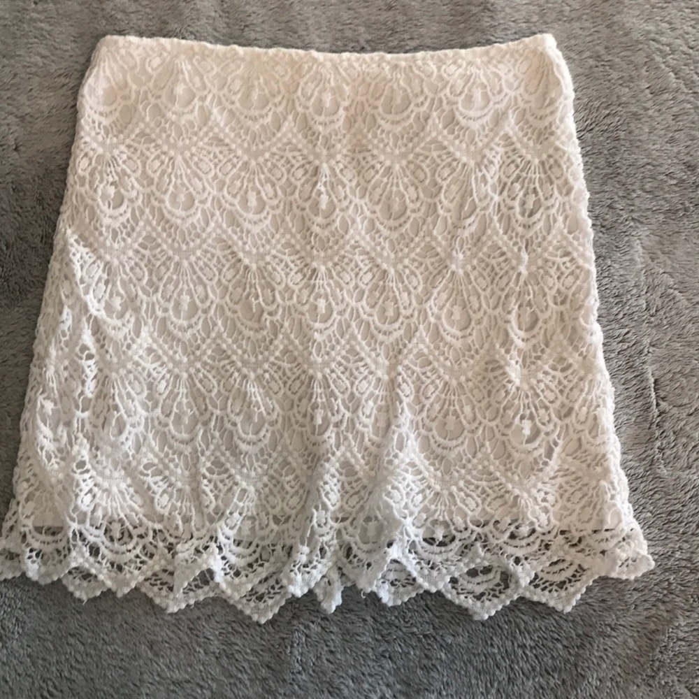 White mini skirt